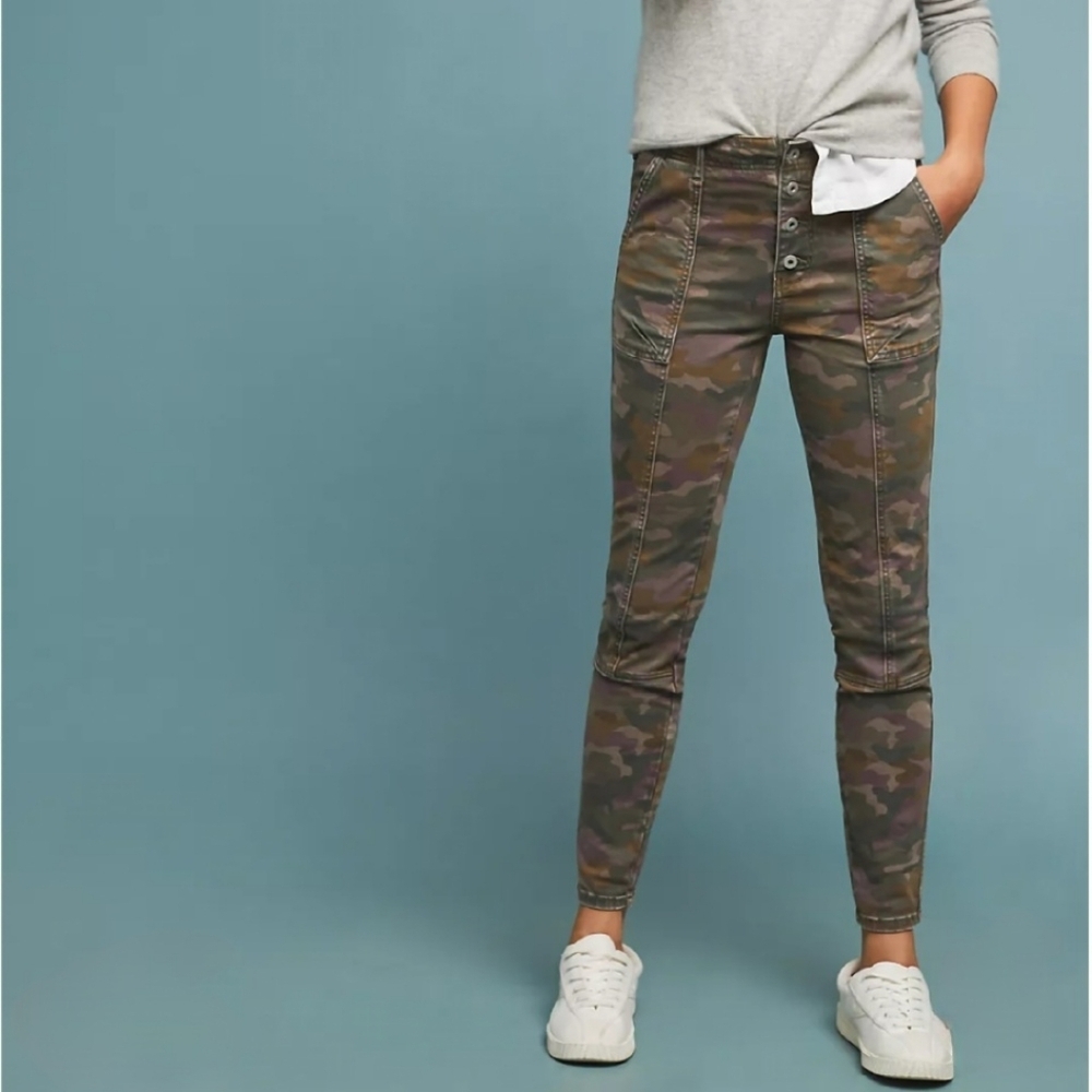 Anthropologie Jefferson Slim Utility Camouflage Pants Size 25 Pre-Owned - Picture 1 of 10
